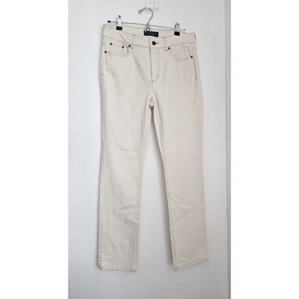 Lauren Ralph Lauren Mid Rise Premier Straight Leg Ivory Jeans Modern Prep Staple